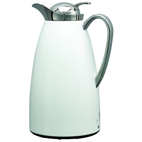 Service Ideas Classy Carafe, Vacuum Insulated, 33.8oz, Stainless Steel - color: White