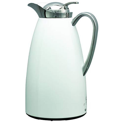 Service Ideas Classy Carafe, Vacuum Insulated, 33.8oz, Stainless Steel - color: White