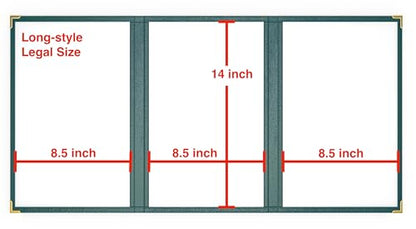 10 Pcs Green Menu Cover 8.5x14, 3 Page 6 View, Trifold, Crystal-Clear - color: green, size: Trifold - 8.5" * 14"
