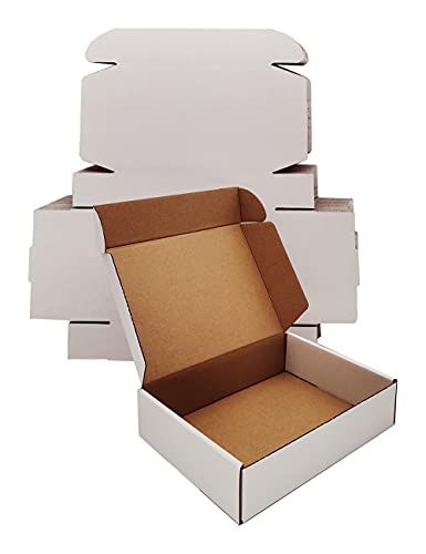 50 pack Small Shipping Box,9x6x2'',Corrugated Mailer,Cardboard Box, White - size: 9x6x2"