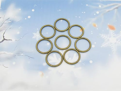 40pcs 4 Sizes O Rings Welded Strong Metal Heavy Duty Round Ring for Pet Collars Buckle Belts Strap Webbing Sewing - color: 1"(25mm) Bronze 20pcs