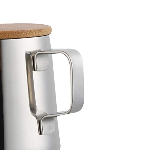 Gooseneck Pour Over Kettle, 12oz/350ml Stainless Steel Coffee Kettle with Wooden Lid, Long Spout for Precise Pouring, Hand Drip Coffee & Tea Pot