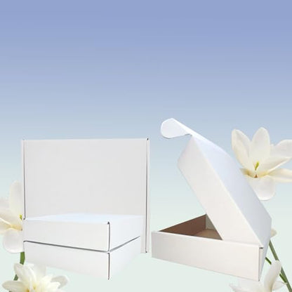 9x8x2 inch Shipping Boxes Set of 25, White Corrugated Cardboard Mailer Box - size: 9x8x2-25 Pack