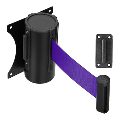 PATIKIL Fixed Wall Mount Retractable Belt Barrier 16 Feet, Purple 1 Pcs - color: Purple, size: 16 Feet