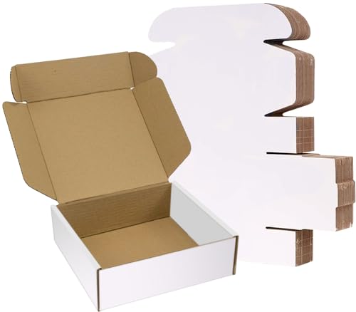 6x6x2 inches Shipping Boxes 25 Pack,TUKYLIL White Corrugated Cardboard Box,Mailer carton for Packaging Small Business,Gifts,Craft,Jewelry,daily supplies - size: 6x6x2 inches, style: 25 Pack~White