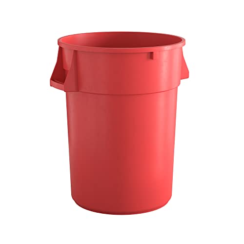 44 Gallon Red Round Commercial Trash Can, Heavy-Duty Food Grade NSF Certified, Perfect for Restaurant, Office, School, Garage, Backyard, Workshop, Warehouse - color: Red, size: 44 Gallon, style: Trash Can
