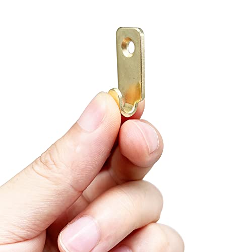 10pcs Heavy Duty J-Shaped Hangers 304 Stainless Steel Wall Mounted Mini J Hook for Mirror Picture Frames Hanging Wire/D Rings/Keyhole Hangers (Gold) - style: J Hanger-Gold (10pcs)