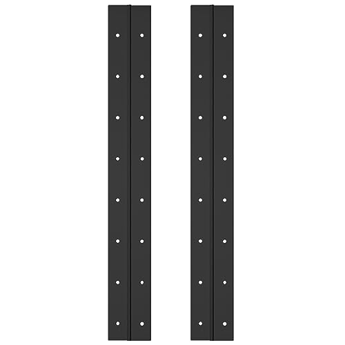 2PCS 18" Stainless Steel Piano Hinge, 0.06" Thick Heavy Duty Piano Hinge - color: Black, size: 18Inch x 2-1/2Inch