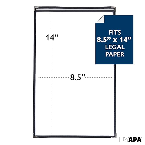 Ilyapa Clear Menu Covers, 8.5x14 Inch - 30 Pack, 2-View Single Page Design - color: Black, size: 8.5 x 14
