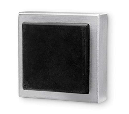 Modern & Contemporary Square Stainless Steel Wall Mounted Door Stop Bumper - Brushed Satin (US32D/630) - Heavy Duty - Prevents Damage to Walls - Easy to Install (3-Pack) - size: 3 Pack