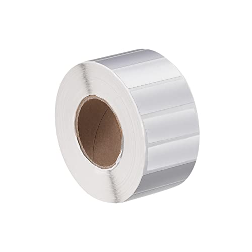 MECCANIXITY Direct Rectangle Label Sticker Metallic Silver 1.57x0.8 Inch in 1 Row for Packaging, Craft Projects 2000 Labels 1 Roll - size: 40x20mm