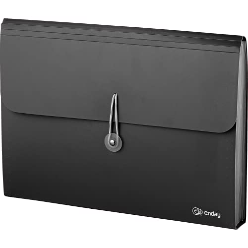 Accordion File Organizer Black, 13 Pocket Expanding File and Cover Folder with Labels, Plastic Portable Desktop Letter A4 Paper – by Enday - color: Black, size: 13 POCKET
