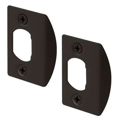 Prime-Line E 2516 Door Latch Strike Plate, Steel Construction, Classic Bronze Finish (2 Pack) - color: Bronze