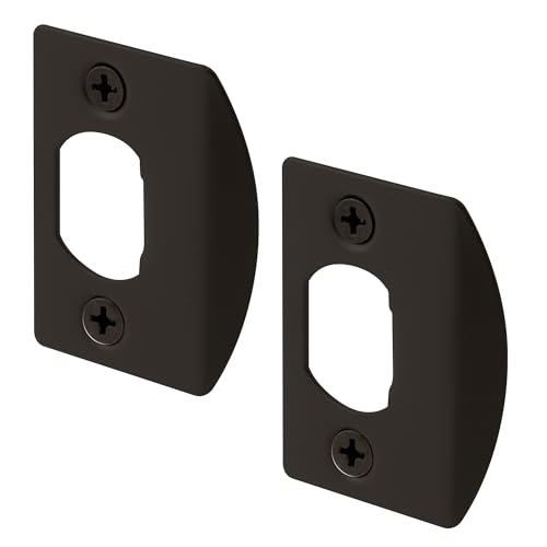 Prime-Line E 2516 Door Latch Strike Plate, Steel Construction, Classic Bronze Finish (2 Pack) - color: Bronze