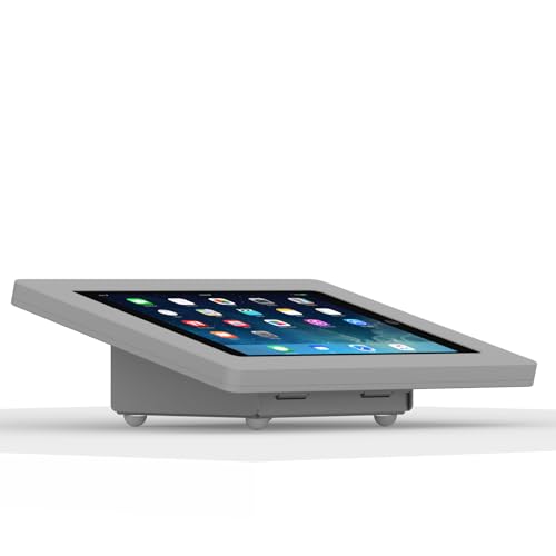 VidaMount Light Grey Enclosure and Fixed Tilted 15° Desk/Surface Mount [Bundle] Compatible with iPad 9.7 (5th / 6th Gen), Pro 9.7", Air 1/2 - color: Light Grey, size: iPad 9.7 (5th / 6th Gen), Pro 9.7", Air 1/2