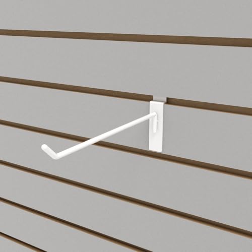 Econoco Slatwall Deluxe Hooks, 96 Pack, White, 8in - color: White, size: 8" Length