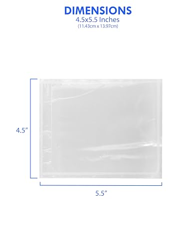 2000 Count 4.5" x 5.5" Shipping Label Envelopes, Clear Packing List Pouches with Self-Adhesive Back, Top Loading for Shipping Labels Sleeves, for Packing Slips, Labels Invoices & Paperwork. GPI - size: 4.5" X 5.5"