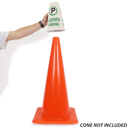 SmartSign “Reserved Parking” Bright Reflective Cone Message Sleeve, Pack of 1 [Cone Not Included] - color: Reserved Parking, size: Pack of 1