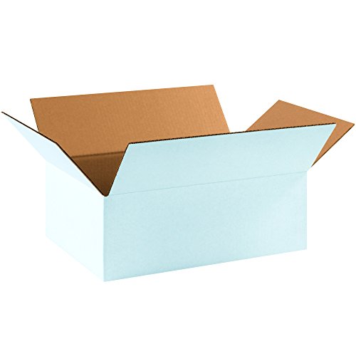 BOX USA B17116W Corrugated Boxes, 17 1/4"L x 11 1/4"W x 6"H, White (Pack of 25) - style: White Corrugated