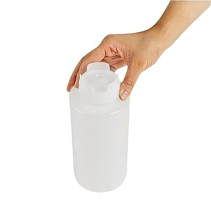 Restaurantware 32oz. FIFO Inverted Plastic Squeeze Bottle with Refill and Dispensing Lids - First In First Out - Perfect for Restaurants, Catering, and Food Trucks - 1ct box - style: 32 oz