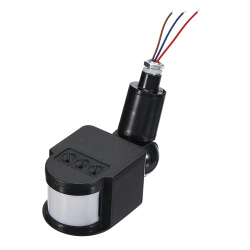 Outdoor Motion Sensor, Infrared PIR Motion Detector - Black - color: Black, size: 0.4" Hole