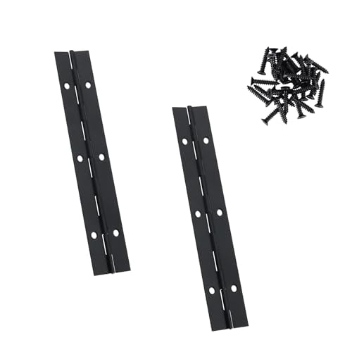 2Pcs 6inch Black Heavy Duty Stainless Steel Continuous&Piano Hinges - size: 6"-2PACK