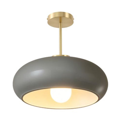 15.7″‌ Large Ceiling Lamp Gold Brass 1Light Classic Gray Glass Shade - color: 15.7″-Gray