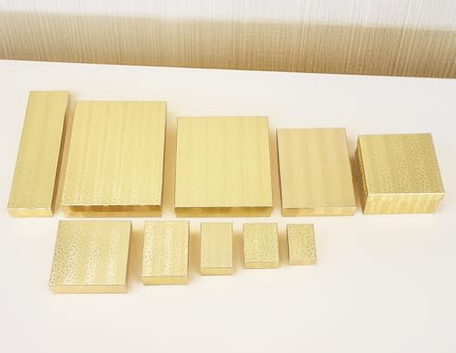 TheDisplayGuys 25 Cardboard Gift Jewelry Boxes w/Paddings #34-3.9x3.9x2 - color: Gold Foil