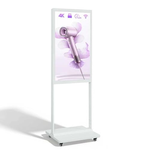 32" Digital Signage Display Kiosk Indoor Floor Standing Advertising White - size: 32 Inch-White