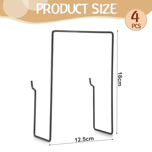 Blulu 4 Pcs Black Pegboard Magazines Holder Literature Display Mail File Holder Books Wall Organizer Pegboard Shelf Hooks Accessories for Display Exhibitions Trade Show Shelf Office Kitchens - color: Black