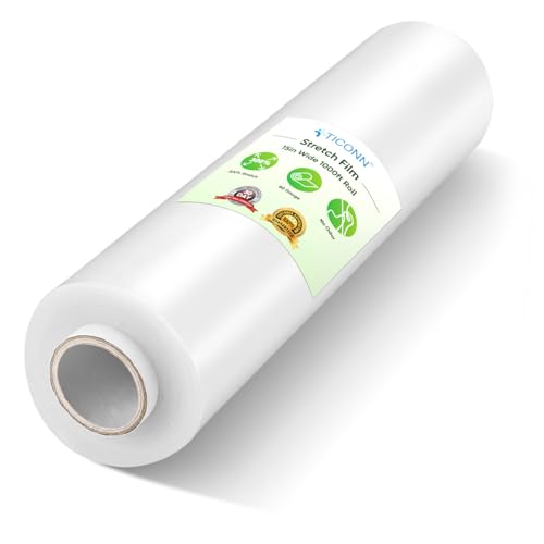 TICONN Stretch Wrap Roll, 15 in x 1000 ft Plastic Wrap for Moving Furniture - style: 15''-1PK Clear (No handle)