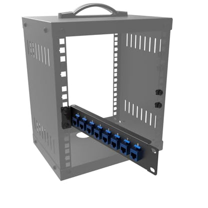 10" Mini Hinged 8 Port Blank Keystone 1U Patch Panel
