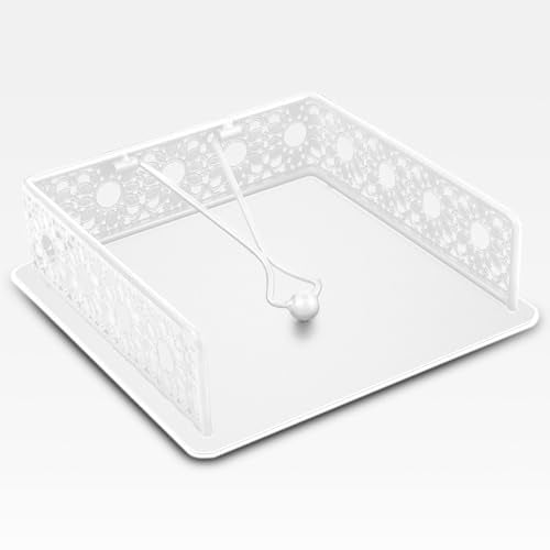 Napkin Holder for Table, Metal Organizer with Heavy Duty Arm Iron Ball, and Vintage Sunflower Edging for Kitchen, Home, Countertop, Farmhouse, Bar, Restaurant (White Iron) - color: White Iron