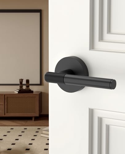 Asidrama 6 Pack Matte Black Passage Interior Door Handles - color: Matte Black, size: Passage, style: 6pack