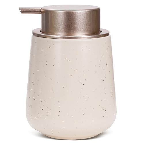 BosilunLife Ceramic Soap Dispenser - Dish Soap Dispenser for Bathroom 12Oz - color: Apricot
