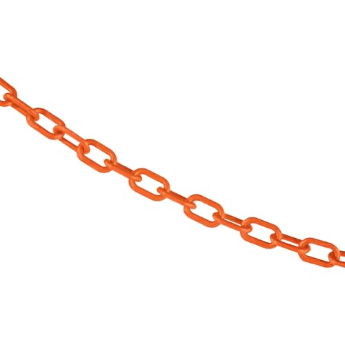 Mr. Chain Plastic Barrier Chain, Orange, 50 ft Length (00012-50) - color: SAFETY ORANGE, size: 3/4 IN