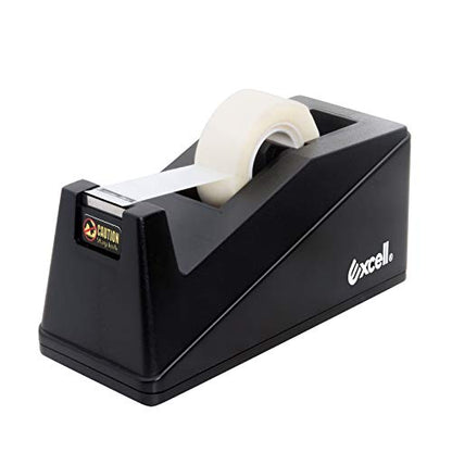 Excell EX-112BK Desk Tape Dispenser, 1" core with Non-Skid Base