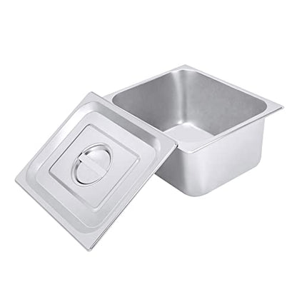 4 Pack Stainless Steel Hotel Pans, Half Size 6" Deep Commercial Food Pans With Lid Catering Food Storage Metal Pan Chafing Dishes Dinner Buffet Server for Food Prep Restaurant (12.8" x 10.4" x 6") - size: 12.8" x 10.4" x 6"