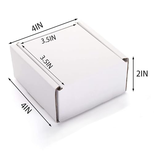 Cedilis 75 Pack Corrugated Mailer, 4x4x2 Inches Shipping Boxes, Small Cardboard Box for Shipping Mailing and Storing, Recyclable, Crush Proof, Oyster White - size: 4x4x2 Inches