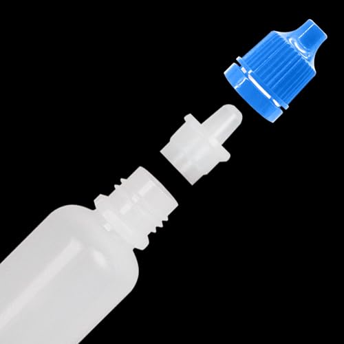 10Pcs 15ml Plastic Dropper Bottles, 0.5oz Small Squeeze Leakproof Dropper Bottle with Childproof Cap and Plug, Reusable Portable Eye Liquid Container for Travel Blue - color: Blue Cap