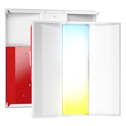 Sunco 2x2 LED Troffer Light with Emergency Battery Backup, Dual Selectable Wattage 30/35/40W & CCT 3500K, 4000K, 5000K, 5000LM, 0-10V Dimmable, 120-277V Drop Ceiling, UL Listed 2 Pack