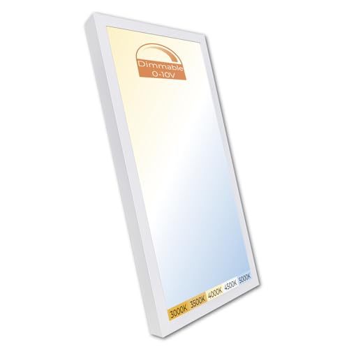 LED ATOMANT 1x2 LED Surface Mount Panel Light 40W 4000LM, 5CCT Selectable 3000K/3500K/4000K/4500K/5000K, Power Selectable 20W to 40W, Dimmable with 0-10V Dimmer