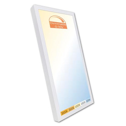 LED ATOMANT 1x2 LED Surface Mount Panel Light 40W 4000LM, 5CCT Selectable 3000K/3500K/4000K/4500K/5000K, Power Selectable 20W to 40W, Dimmable with 0-10V Dimmer