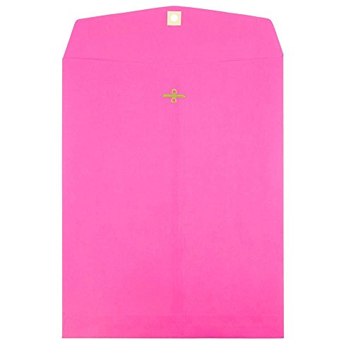 JAM PAPER 9 x 12 Colored Envelopes with Clasp Closure - Ultra Fuchsia Hot Pink - 10/Pack - color: Ultra Fuchsia, size: Pack of 10