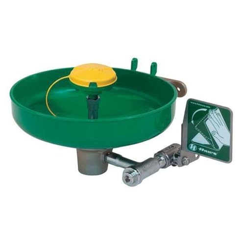 Haws 7260B-7270B Wall-Mounted Plastic Bowl Eye/Face Wash with Axion MSR Eye/Face Wash Head, Green