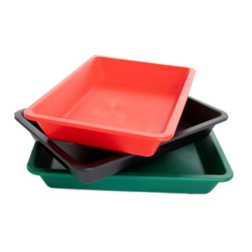 H.S. Inc HS1076-CH Serving Tray/Sheet Pan, 9" x 13", Stackable, Warp-Resistant Plastic, Charcoal Color, Made in USA, Lightweight and Durable, Pack of 12