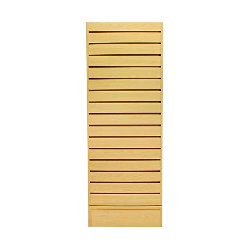 Prolinemax Revolving Slatwall Floor Display Rotating Cube Tower 4 Sided Retail Fixture - Maple