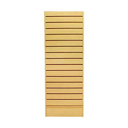 Prolinemax Revolving Slatwall Floor Display Rotating Cube Tower 4 Sided Retail Fixture - Maple