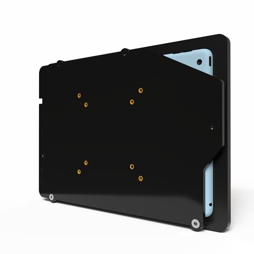 Anti-Theft Acrylic VESA Enclosure for Apple iPad 7/8/9 10.2" with Free Wall Mount Kit & 90-Degree Angle Charge Cable (iPad 7/8/9 10.2", Black) - color: Black, size: iPad 7/8/9 10.2"