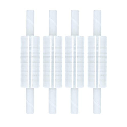 PSBM 4 Rolls 30 Inch x 1000 Feet 70 Gauge Stretch Film/Wrap with Handles, Heavy Duty Industrial Strength Clear Shrink/Plastic Wrap for Moving, Packing, Shipping, Pallet Wrapping & Storage - size: 30 Inch, style: 70 GA